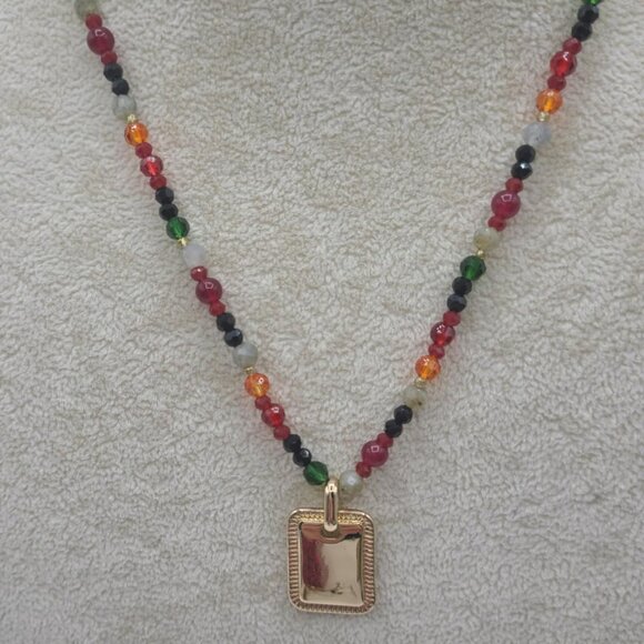 J Crew Factory Beaded Necklace with Pendant NWOT! - Picture 1 of 10